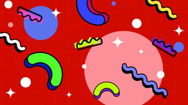 Basit Arkaplanda Renkli Geometrik Soyut Desen