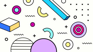 Kalın Şekilli Renkli Geometrik Soyut Arkaplan