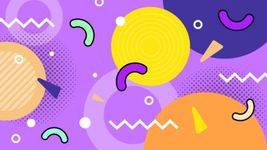 Şekiller ve Desenler ile Renkli Geometrik Soyut Arkaplan