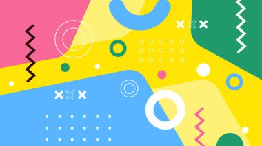 Modern Şekilli Renkli Soyut Geometrik Desen