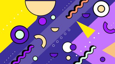 Arkaplanda Renkli Soyut Geometrik Şekiller