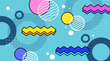 Retro Vibes ile Renkli Geometrik Soyut Arkaplan