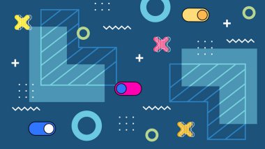 Kalın Şekilli Renkli Geometrik Soyut Arkaplan