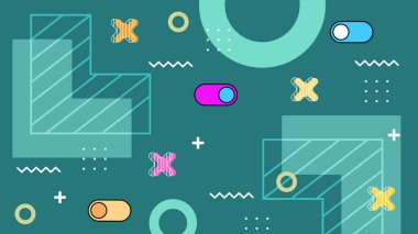 Modern Şekilli Renkli Soyut Geometrik Desen