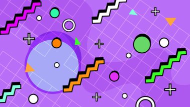 Şekiller ve Desenler ile Renkli Geometrik Soyut Arkaplan