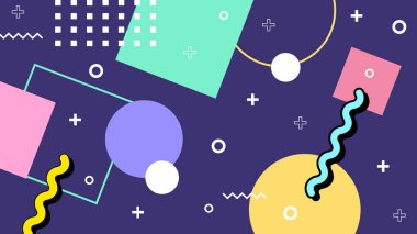 Canlı Şekillere sahip renkli Geometrik Soyut Arkaplan