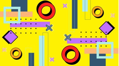 Arkaplanda Renkli Soyut Geometrik Şekiller