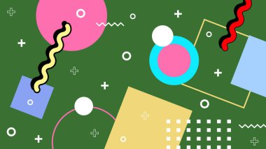 Şekiller ve Desenler ile Renkli Geometrik Soyut Arkaplan