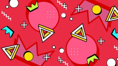 Arkaplanda Renkli Soyut Geometrik Şekiller