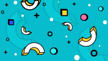 Renkli Şekillere sahip canlı Geometrik Soyut Arkaplan. Canlı Geometrik Şekiller ve Kalın Renkler içeren Oyuncu ve Dinamik Soyut Bir Arkaplan Modern ve Enerjik Tasarım Oluştur