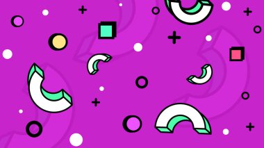 Modern Şekilli Renkli Soyut Geometrik Arkaplan. Canlı Renklerle Geometrik Şekilleri Gösteren Canlı Soyut Arkaplan. Yaratıcı Projeler, Tasarımlar ve Web Kullanımı için ideal