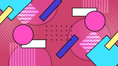 Arkaplanlı Canlı Soyut Geometrik Şekiller