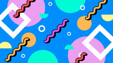 Retro Vibes ile Renkli Geometrik Soyut Arkaplan