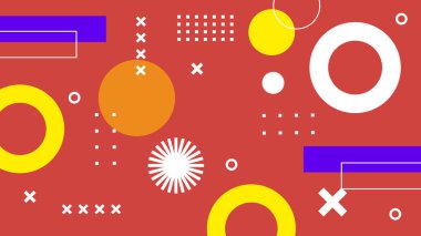 Şekiller ve Desenler ile Renkli Geometrik Soyut Arkaplan