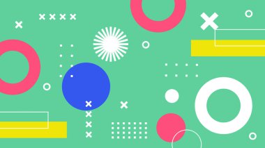 Modern Şekilli Renkli Soyut Geometrik Desen