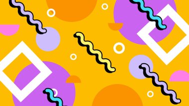 Renkli Şekillere sahip canlı Geometrik Soyut Arkaplan. Canlı Geometrik Şekiller ve Kalın Renkler içeren Oyuncu ve Dinamik Soyut Bir Arkaplan Modern ve Enerjik Tasarım Oluştur