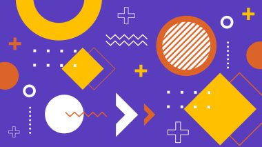 Modern Şekilli Renkli Soyut Geometrik Desen