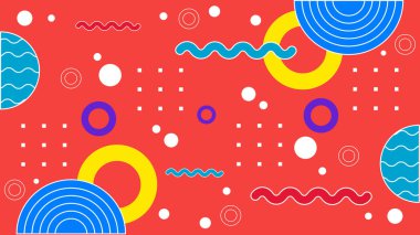 Canlı Şekiller ve Renklerle Soyut Geometrik Arkaplan. Yaratıcı Tasarım Projeleri, Sunumlar ve Modern Sanatsal Gösteriler için ideal