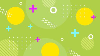 Retro Vibes ile Renkli Geometrik Soyut Arkaplan