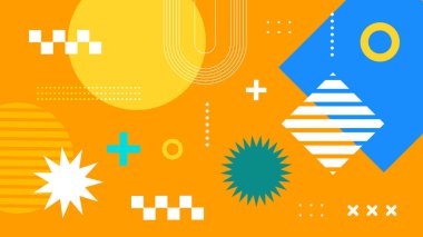 Renkli şekilli canlı Geometrik Soyut Arkaplan. Bu Oyuncu ve Renkli Arkaplan Yaratıcı ve Modern Projeler İçin Mükemmel