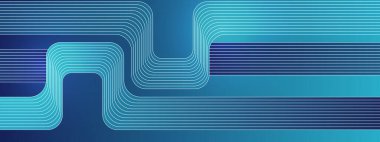 Posta, Arkaplan, Banner, Ad, Promo, Davetiye, Etc İçin Parlak Geometrik Çizgilere sahip Mavi Soyut Sancak