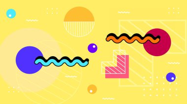 Canlı Şekiller ve Renklerle Soyut Geometrik Arkaplan. Yaratıcı Tasarım Projeleri, Sunumlar ve Modern Sanatsal Gösteriler için ideal