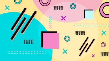 Şekiller ve Desenler ile Renkli Geometrik Soyut Arkaplan