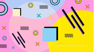 Renkli şekilli canlı Geometrik Soyut Arkaplan. Bu Oyuncu ve Renkli Arkaplan Yaratıcı ve Modern Projeler İçin Mükemmel