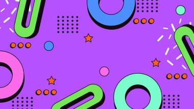 Retro Vibes ile Renkli Geometrik Soyut Arkaplan