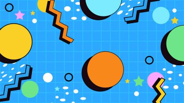 Modern Şekilli Renkli Soyut Geometrik Desen