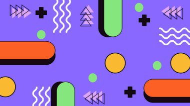 Retro Vibes ile Renkli Geometrik Soyut Arkaplan