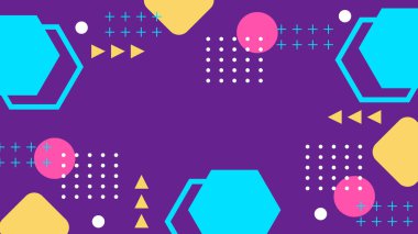 Modern Şekilli Renkli Soyut Geometrik Desen