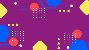 Renkli Şekillere sahip enerjik Soyut Geometrik Arkaplan. Web Tasarımı, Pazarlama Malzemeleri ve Sanatsal Projeler için ideal