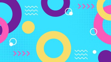 Modern Şekilli Renkli Soyut Geometrik Arkaplan. Canlı Renklerle Geometrik Şekilleri Gösteren Canlı Soyut Arkaplan. Yaratıcı Projeler, Tasarımlar ve Web Kullanımı için ideal