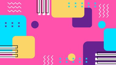 Modern Şekilli Renkli Soyut Geometrik Desen