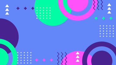 Canlı Şekiller ve Renklerle Soyut Geometrik Arkaplan. Yaratıcı Tasarım Projeleri, Sunumlar ve Modern Sanatsal Gösteriler için ideal
