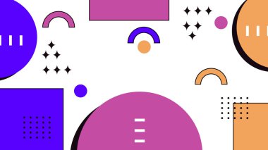 Arkaplanda Renkli Soyut Geometrik Şekiller