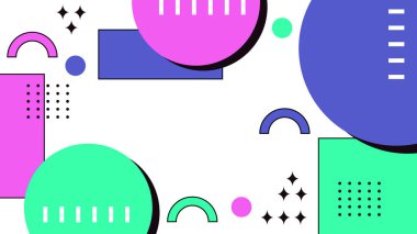 Arkaplanlı Canlı Soyut Geometrik Şekiller