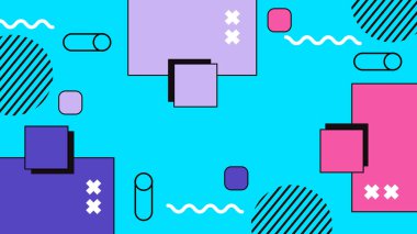 Modern Şekilli Renkli Soyut Geometrik Desen