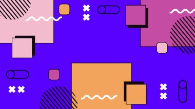 Renkli şekilli canlı Geometrik Soyut Arkaplan. Bu Oyuncu ve Renkli Arkaplan Yaratıcı ve Modern Projeler İçin Mükemmel