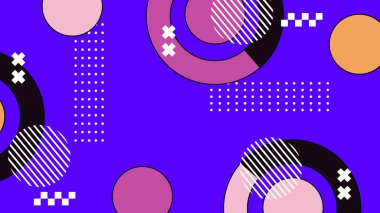 Canlı Şekiller ve Renklerle Soyut Geometrik Arkaplan. Yaratıcı Tasarım Projeleri, Sunumlar ve Modern Sanatsal Gösteriler için ideal