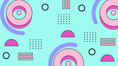 Arkaplanlı Canlı Soyut Geometrik Şekiller