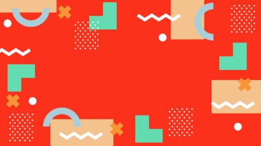 Şekiller ve Desenler ile Renkli Geometrik Soyut Arkaplan