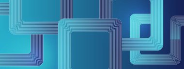 Blue Banner Geometrik Çizgileri Posta, Arkaplan, Banner, Ad, Promo, Davetiye, Etc için Soyut Geleceği İdeal