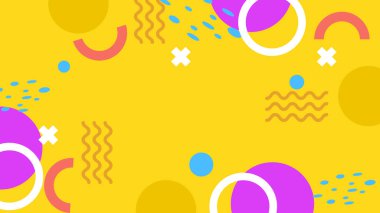 Renkli Şekillere sahip canlı Geometrik Soyut Arkaplan. Canlı Geometrik Şekiller ve Kalın Renkler içeren Oyuncu ve Dinamik Soyut Bir Arkaplan Modern ve Enerjik Tasarım Oluştur