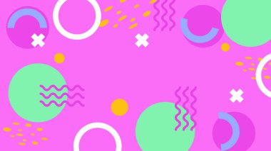 Renkli Şekillere sahip enerjik Soyut Geometrik Arkaplan. Web Tasarımı, Pazarlama Malzemeleri ve Sanatsal Projeler için ideal