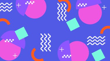 Modern Şekilli Renkli Soyut Geometrik Arkaplan. Canlı Renklerle Geometrik Şekilleri Gösteren Canlı Soyut Arkaplan. Yaratıcı Projeler, Tasarımlar ve Web Kullanımı için ideal