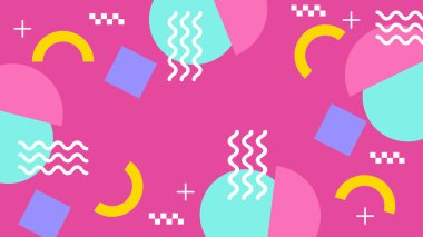 Canlı Şekiller ve Renklerle Soyut Geometrik Arkaplan. Yaratıcı Tasarım Projeleri, Sunumlar ve Modern Sanatsal Gösteriler için ideal