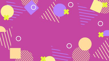 Retro Vibes ile Renkli Geometrik Soyut Arkaplan