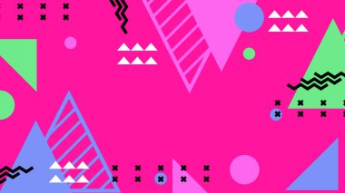 Canlı Şekiller ve Renklerle Soyut Geometrik Arkaplan. Yaratıcı Tasarım Projeleri, Sunumlar ve Modern Sanatsal Gösteriler için ideal